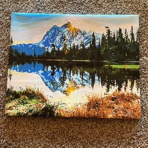 Mountain reflection painting